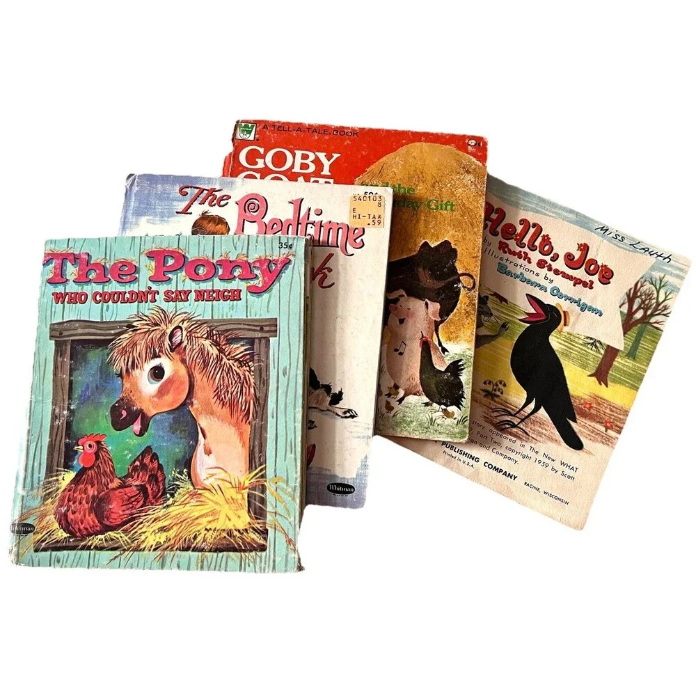 Vintage Whitman Tell-A-Tale Books Farm Animal Storybook Lot 1960s 1970s